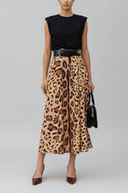 Leopard Print Elegant Big Hem Skirt