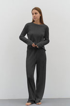 Long Sleeved Knitted Pajamas Set