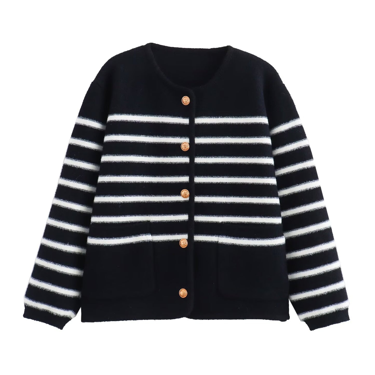 Classic Vintage Stripe Knitted Cardigan