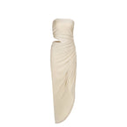 Elegant Slim Tube Top Pleated Dress