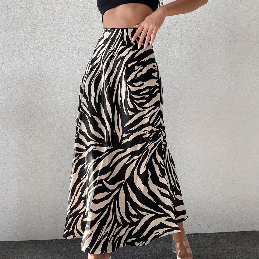 Zebra Pattern A Swing Skirt