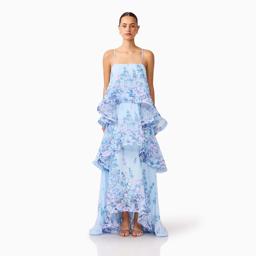 Floral Tiered Maxi Dress with Spaghetti Straps