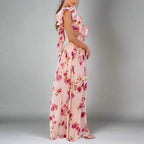 Floral off Shoulder Backless Maxi Dress