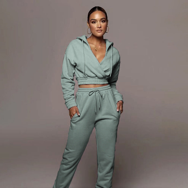 Casual Hooded Sweater Set