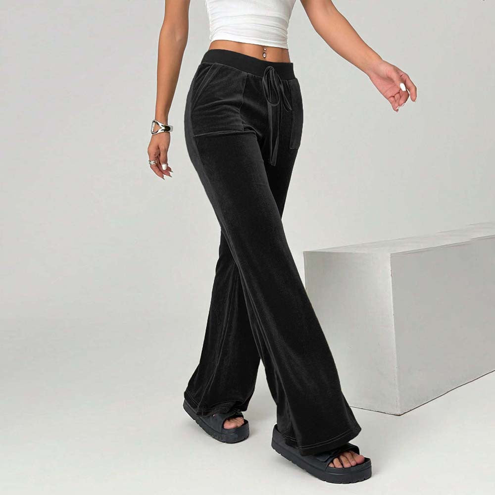 Drawstring Slimming Wide Leg Sweatpants