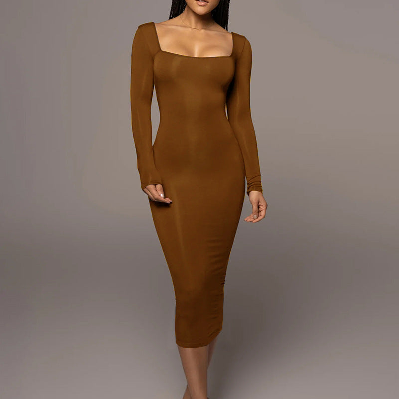 Slim Square Collar Dress