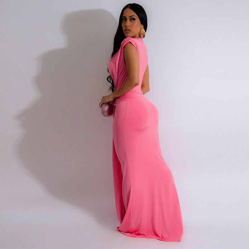 Pink Elegant Wrap Dress