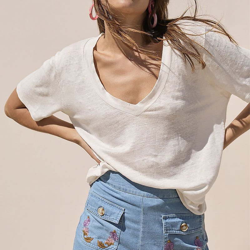 Deep V Plunge T Shirt