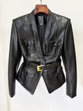 The Noir Cinch Faux Leather Jacket