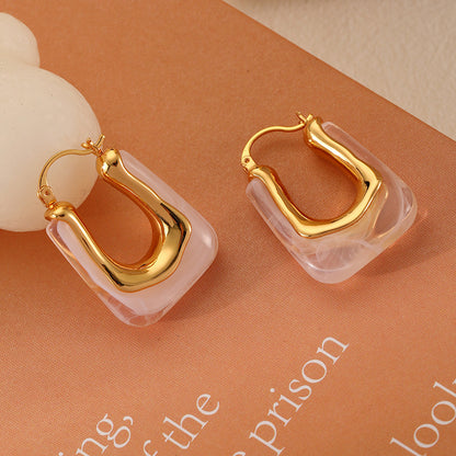 Retro U Shaped Acrylic Earrings