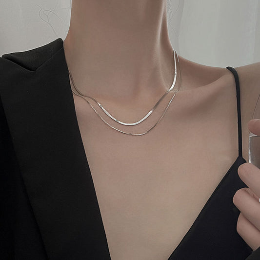 Sterling Silver Double Layer Necklace