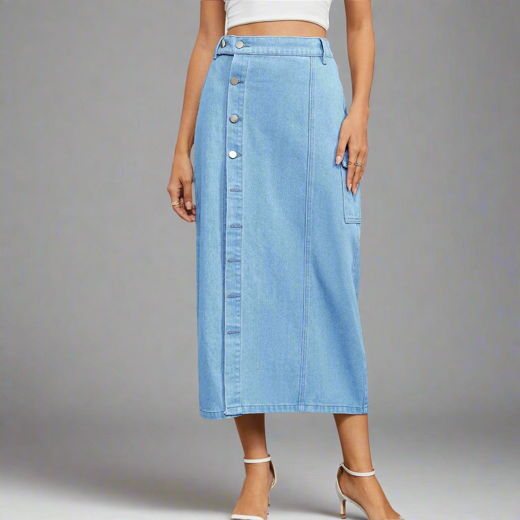 Denim Cargo Skirt