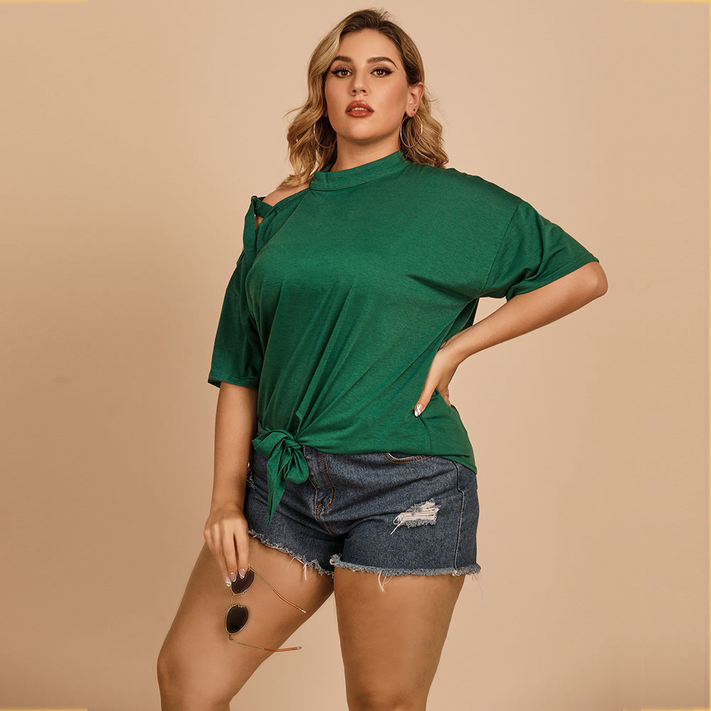 Oblique Decorative Strap T-shirt