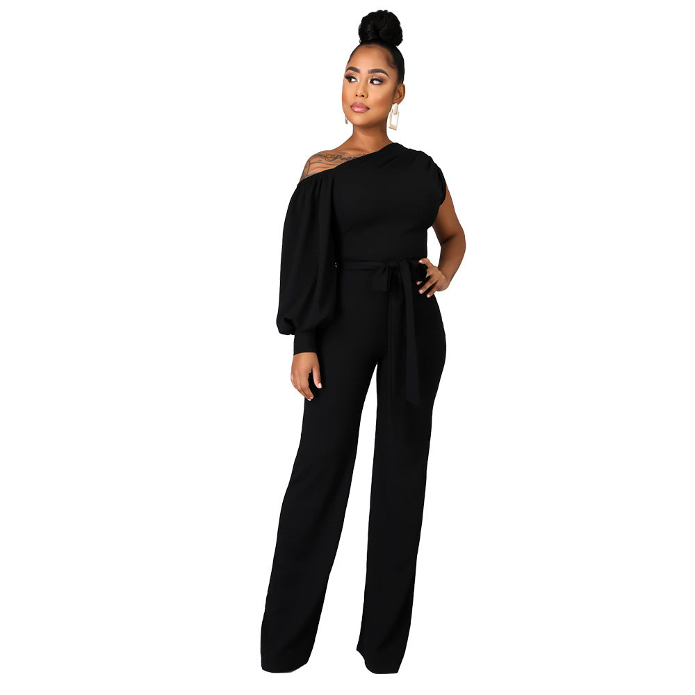 One-Shoulder Wide Leg Jumpsuit
