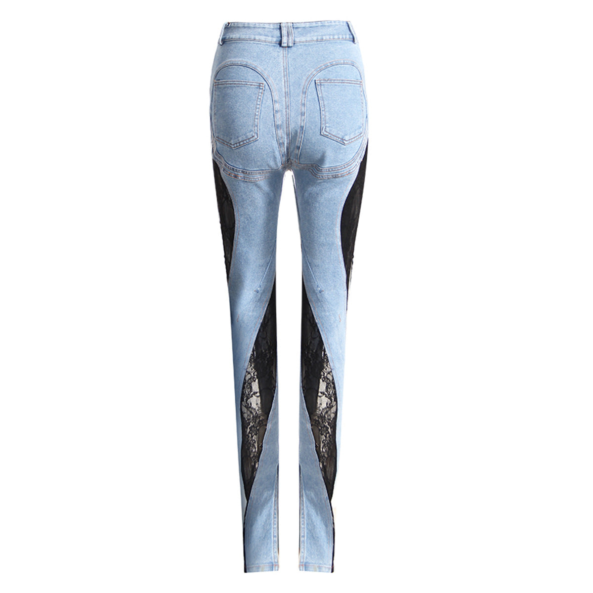 Niche Patchwork Lace Slimming Jeans pants