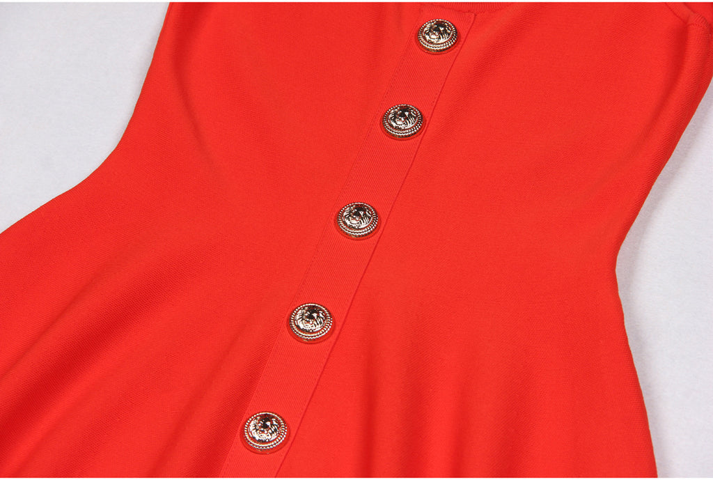 Classic Camisole Knitted Red Dress