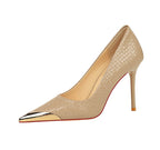 Retro Cocktail Snake Stiletto Heels