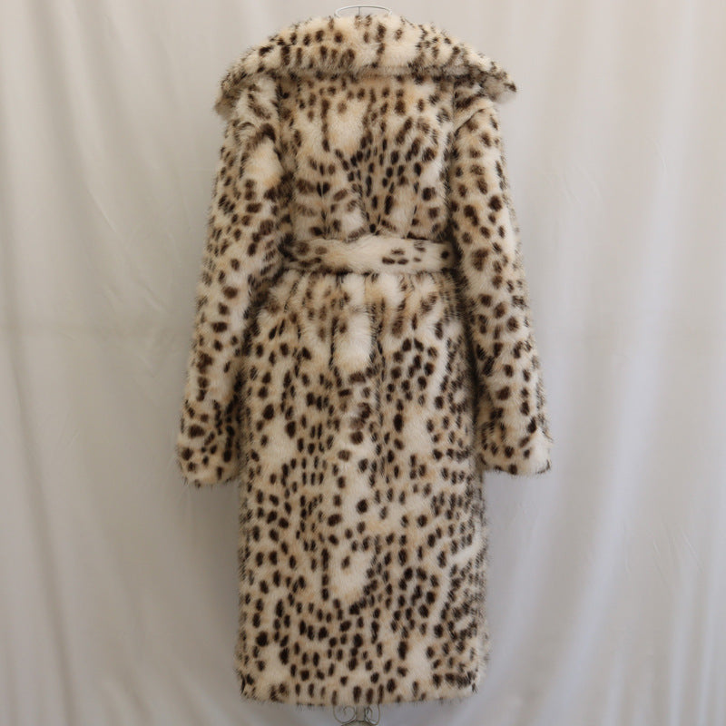 Leopard Print Faux Fur Coat