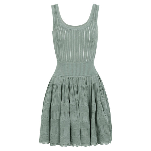 Summer Socialite Internet Celebrity Fashionable Knitted Dark Pattern Sleeveless Vest Dress