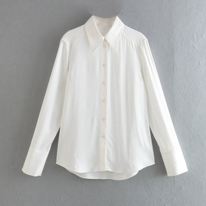 Loose Silk Satin Shirt