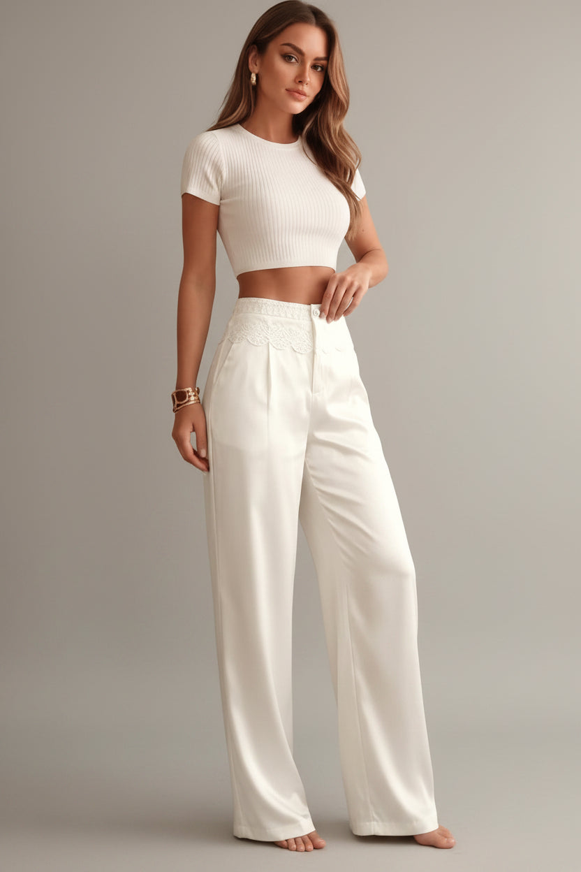 Lux Satin Wide Leg Pants