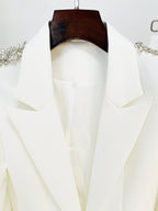 Beaded Diamond Slim Bootcut Pants Suit Set