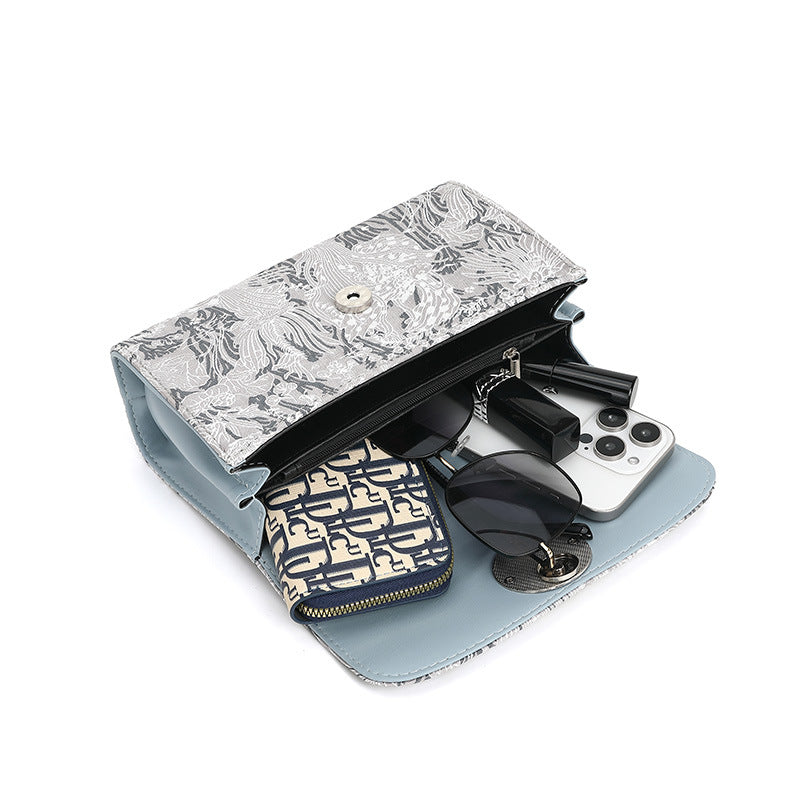 Embroidered Square Simple Chain Bag