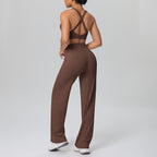 Cross Strap Bra & Straight Leg Active Pants
