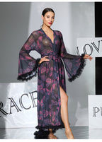 Big Bell Butterfly Lace Slit Robe