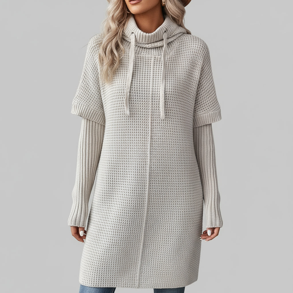 Batwing Hooded Knitted Sweater