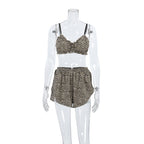 Leopard Print Pajamas Short Set