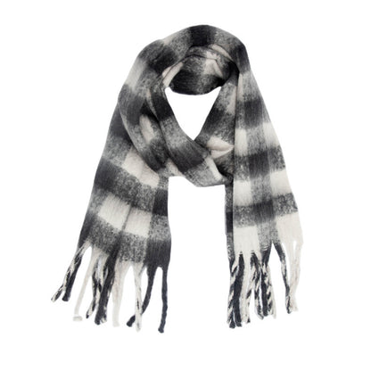 Thickened Plaid Thick Tassel Scarf