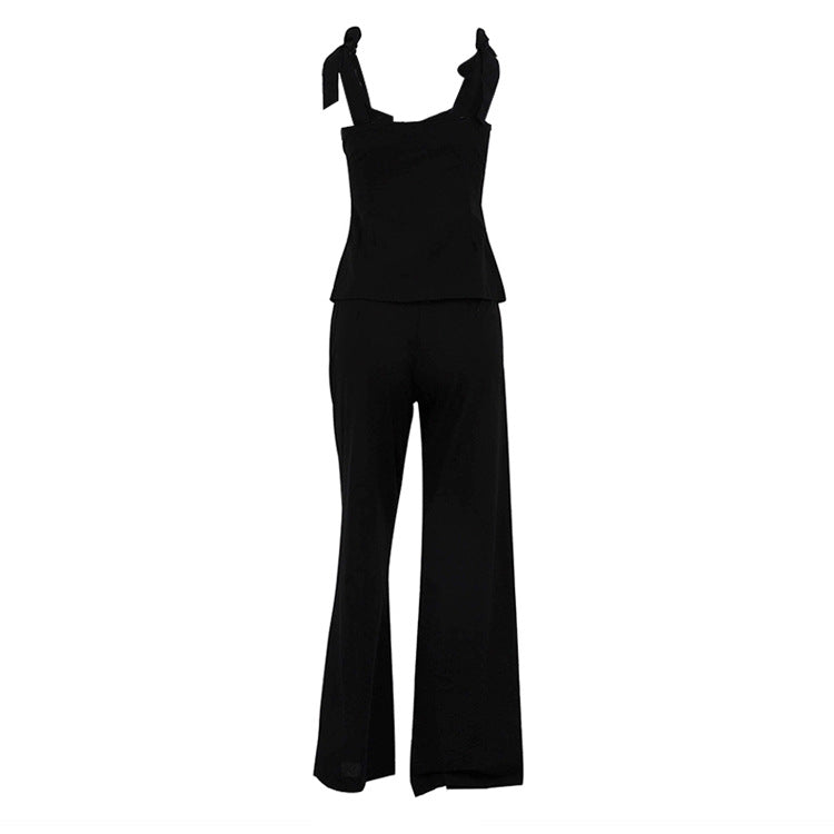Black Bandeau Sling Pants Set