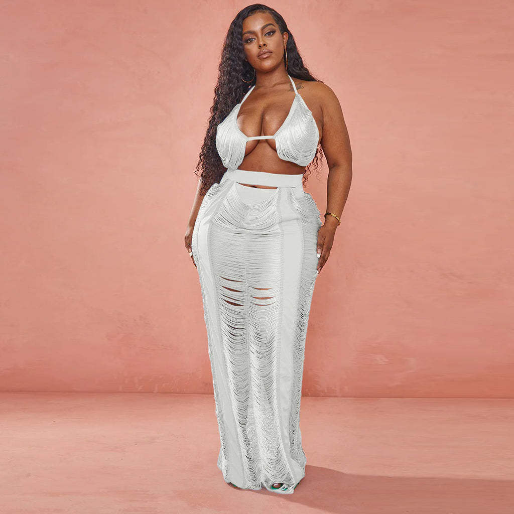 Plus Size Beach Skirt Cover-up Set