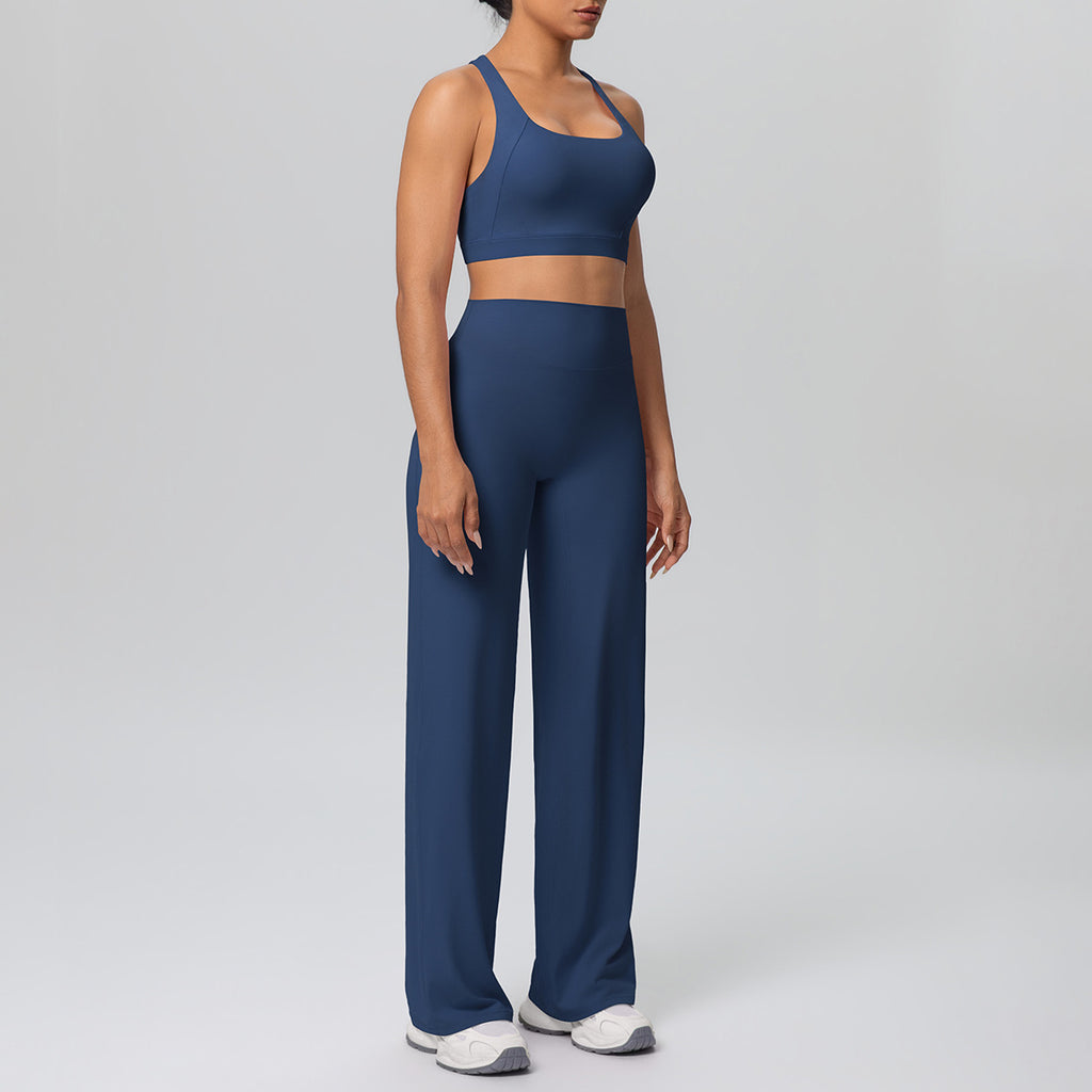 Cross Strap Bra & Straight Leg Active Pants