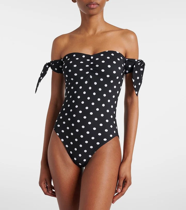 One Piece Polka Dot Vacation Swimsuit Sets