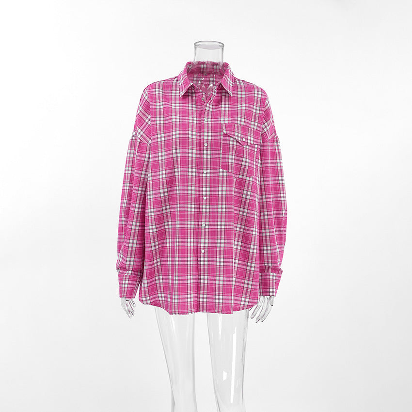 Casual Plaid Collared Shirt