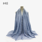 Monochrome Split Wrinkle Scarf Women's Toe Cap Shawl