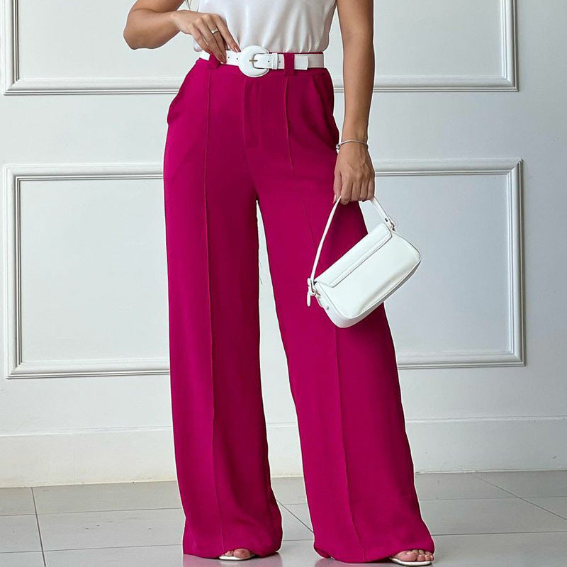 Spring Loose Pleated Wide Leg Pants