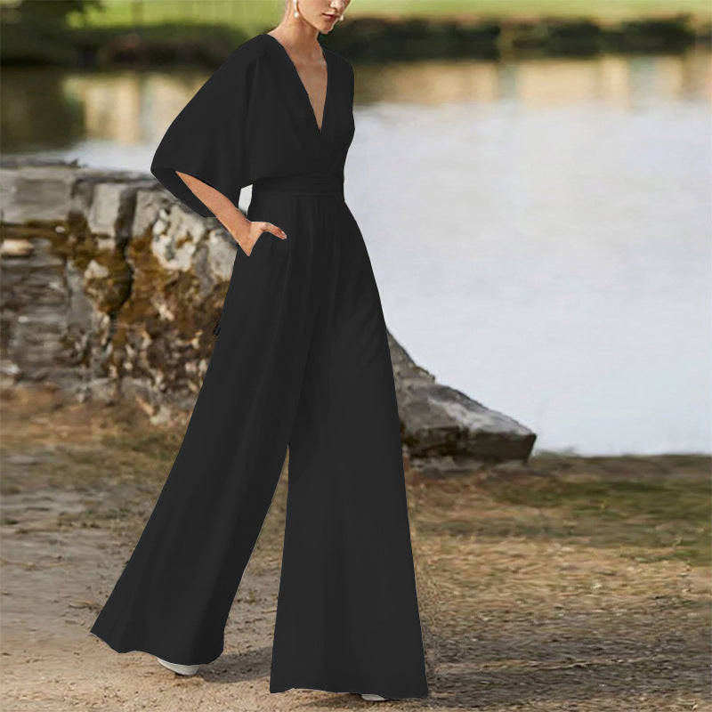 Deep V Plunge Jumpsuit