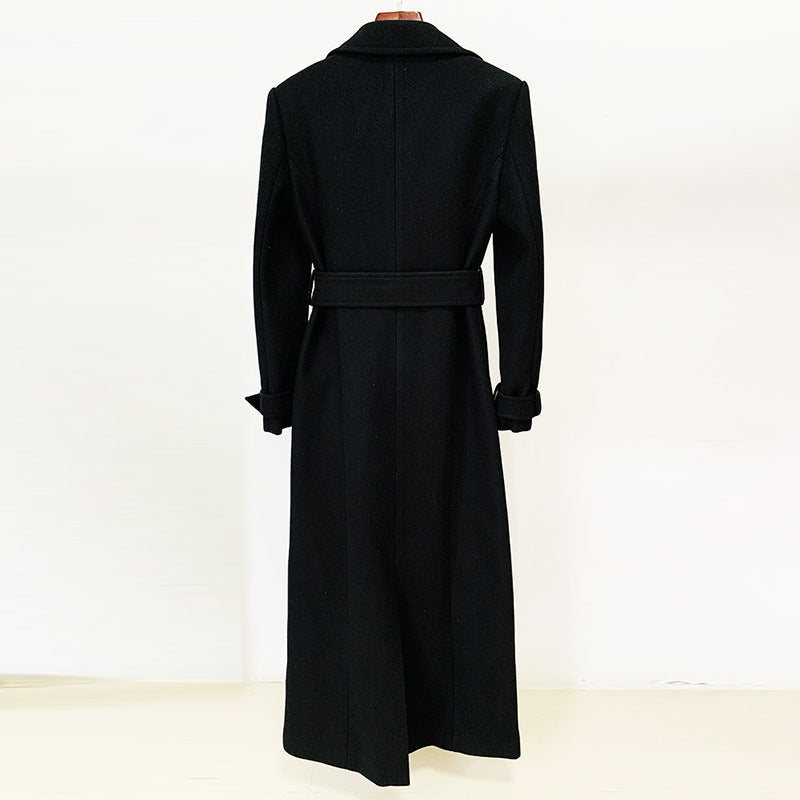 Goods Star Golden buckle Belt Style Woolen Coat