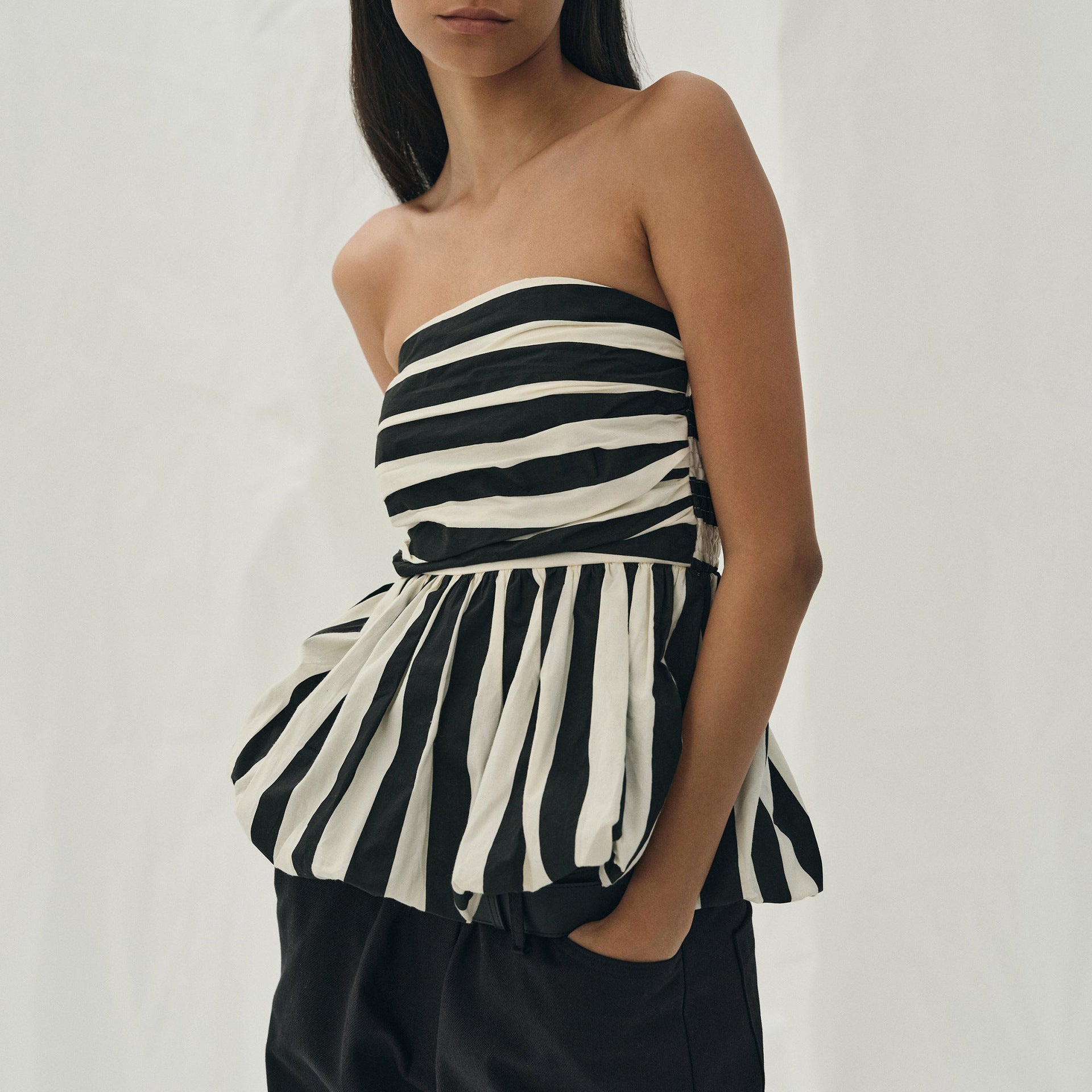 Tube Top Bud Striped Top