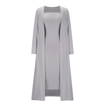 Two-Piece Long-Sleeved Knitted Dress