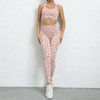 Leopard Print Beauty Back Fitness Suit