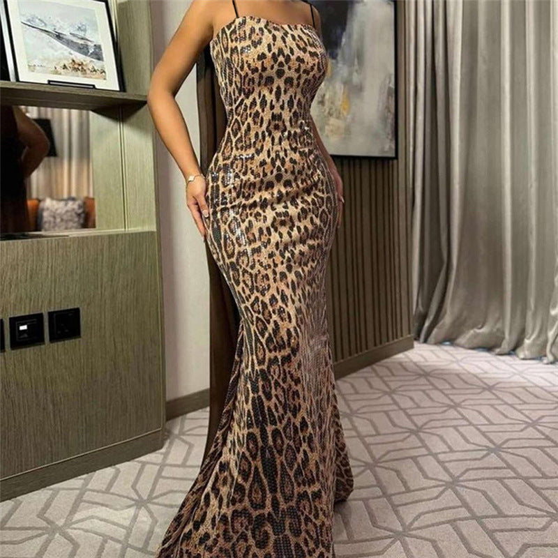 Sexy Leopard Print Sheath Dress