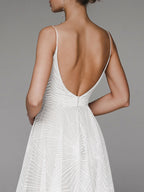Elegant Embroidered Lace Wedding Dress