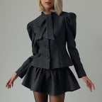Niche Design Bow Tie Top & Skirt Sets