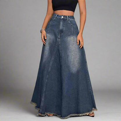 Retro Washed Jeans Skirt