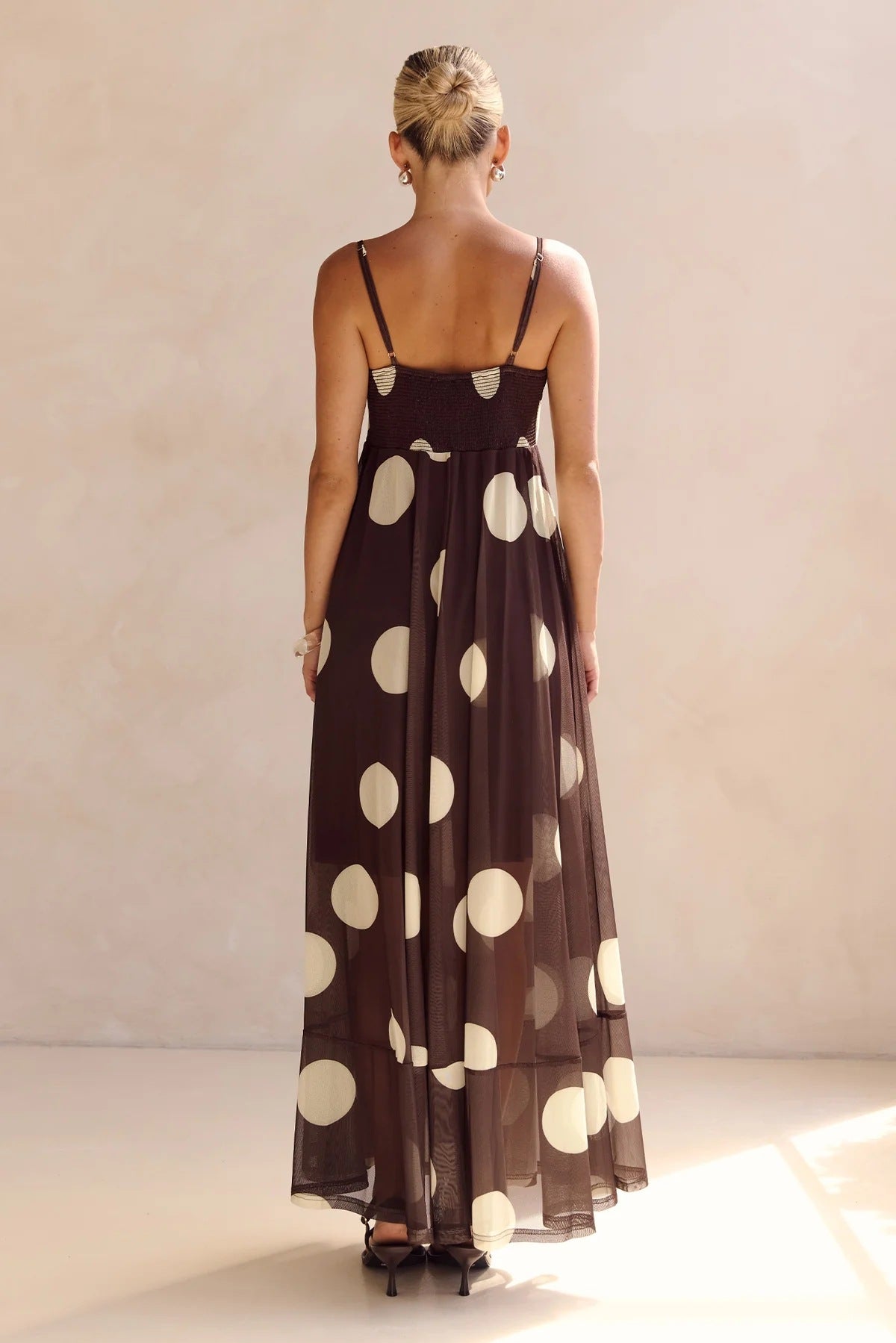 Summer Sheer Polka Dot Print Cami Dress