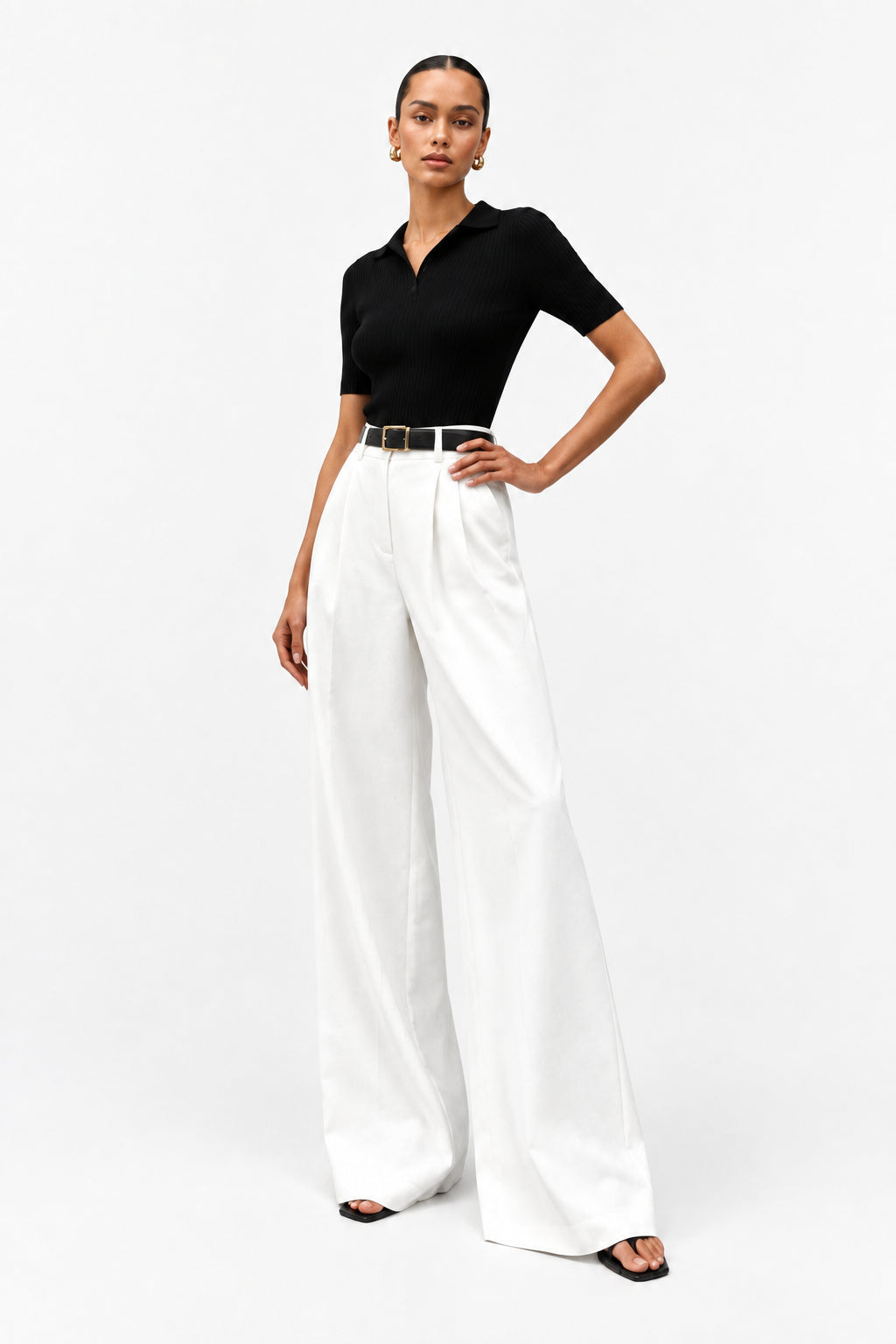The White Column Wide-Leg Trousers